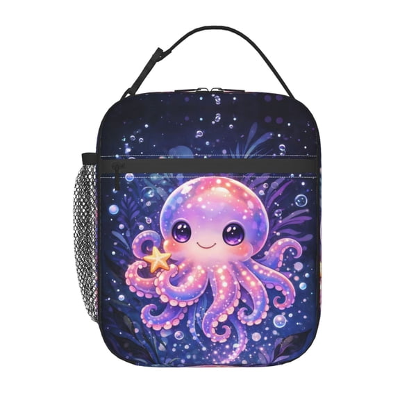 Glowing Ocean Lunch Bag Portable Insulated Lunch box with Handle For both men and women