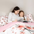 thumbnail image 4 of Erosebridal Kawaii Ladybug Twin Comforter Sets for Kids, Pink Floral Flower Bedding Set, Pink Reversible, 2pcs, 4 of 6