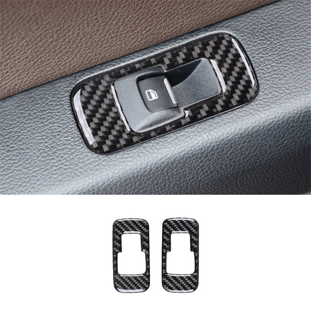 Real Bright Soft Car Interior Carbon Fiber Sticker DecorationCarbon Fiber Interior Rear Window Control Cover For Ford F-150 2015-2017Auto Car Protection Interior Accessories