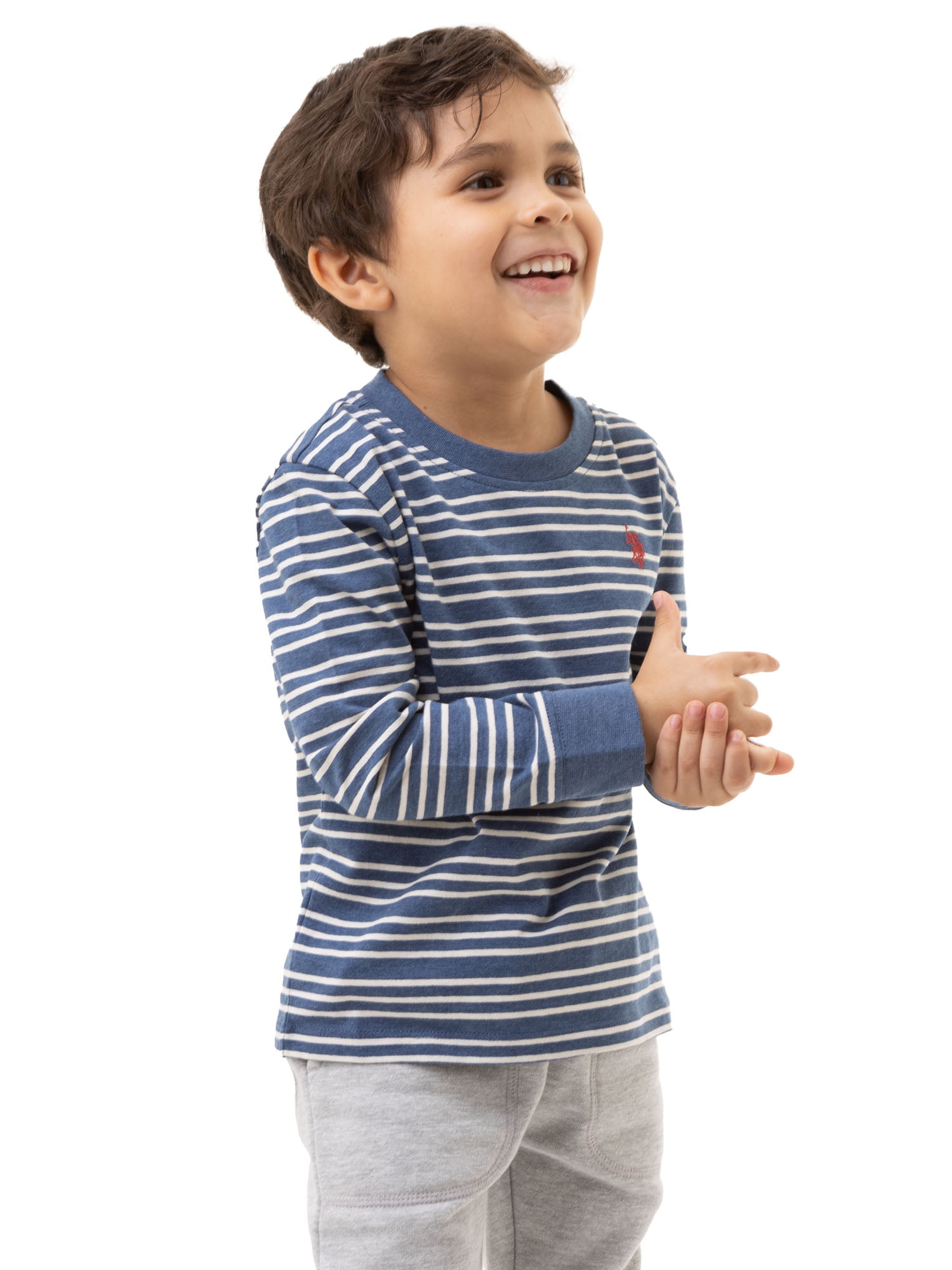 U.S. Polo Assn. Toddler Boy Stripe Long Sleeve T-Shirt, Sizes 2T-5T