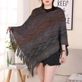 thumbnail image 2 of Women's Scarves Women Splice Poncho With Tassels Plush Shawl Scarf Fringed Wraps Pashminas Sweater Pullover Cape Gifts For Women Sweater Tassel Hem Shawl Wrap Cloak, Women's Accessories Scarf, 2 of 4
