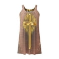 thumbnail image 4 of VEKDONE Robe Maxi à Imprimé Mode pour Femmes Été Aguichant à Dos Nu Hawaïenne de Plage Robe Décontractée Coupe Ample Évasée Robes d'Été Col Rond Robes Plissées Café m, 4 of 5