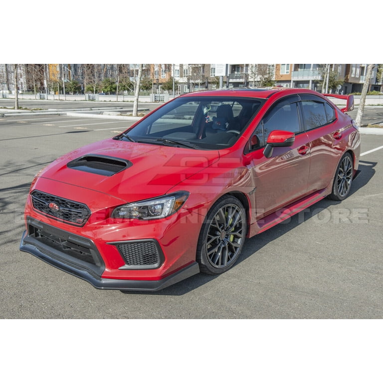 CS-Style Front Bumper Splitter Lip For 2015-2021 Subaru WRX STI – Painted Black, 3-Piece Spoiler Kit 3 thumbnail image