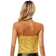 thumbnail image 2 of Zaldita Women’s Sparkly Sequin Crop Tops Sleeveless Slim Fit Shirts Shiny Tank Top Modern Dance Tops Gold One Size, 2 of 7