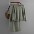 thumbnail image 2 of Jindong Ensemble de Pyjamas pour Femmes Automne Hiver Couleur Unie Manches Longues Col Roulé Chandail Tricoté Pantalon Grand Version Ample Décontractée Vêtements de Maison Ensembles de Détente pour Femmes, 2 of 9