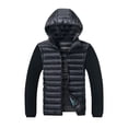 thumbnail image 5 of Iyufng Men's Mock Neck Spliced Puffer Jackets Detachable Hood Long Sleeves Zip Up Outerwear, 5 of 5