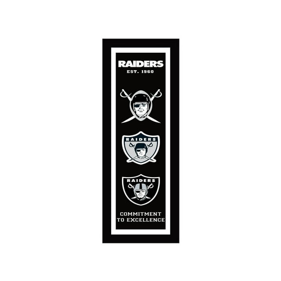 Las Vegas Raiders 8" x 26" Team Logo Heritage Framed Wall Art