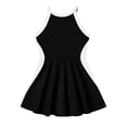 thumbnail image 5 of PRfgtbd Girls Swimsuit One Piece Bathing Suit Color Block Swim Dress Adjustable Straps Swimwear With Bottom Summer Modest Fit Swimdress Beachwear 13-14 Years, 5 of 5