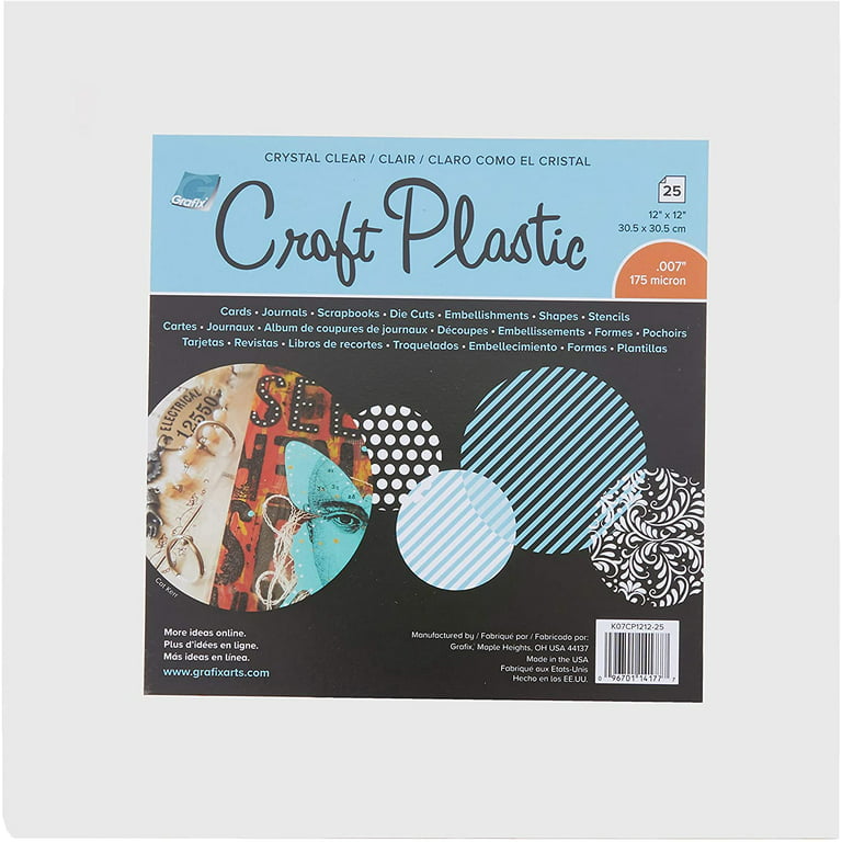 Grafix Craft Plastic Sheets 12X12 25/Pkg-Clear .007 - 096701141777
