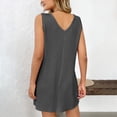 thumbnail image 4 of Summer Fashion Dresses for Womens 2026 Plus Size Solid Color Pocket Fashion Large Size Sleeveless V-Neck Dress, 4 of 5