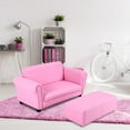 thumbnail image 3 of Topbuy Kids Sofa Upholstered Lounge Children Couch Ottoman w/ Armrest Pink, 3 of 10