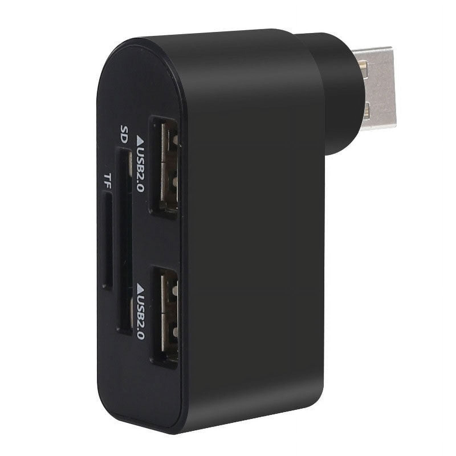 4-in-1 Rotating USB Hub Multi Functional Card Reader Splitter One To Three Port Extension USB HUB