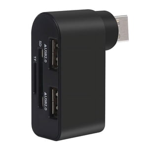 4-in-1 Rotating USB Hub Multi Functional Card Reader Splitter One To Three Port Extension USB HUB