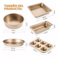 thumbnail image 2 of Set de Moldes para Hornear Pasteles Antiadherente 5 pz Dorado BLOSOOM, 2 of 4