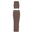 thumbnail image 4 of XIAOCHA Women's Two-Piece Skirt Set Sleeveless Crew-Neck High-Slit Summer Club Midi Suit, 4 of 5