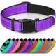 thumbnail image 1 of Collar de nailon para perro con tira reflectante, collar clásico acolchado para perros medianos, morado, talla M, 1 of 5
