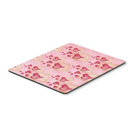 Watercolor Pink Love Letter Mouse Pad Hot Pad or Trivet