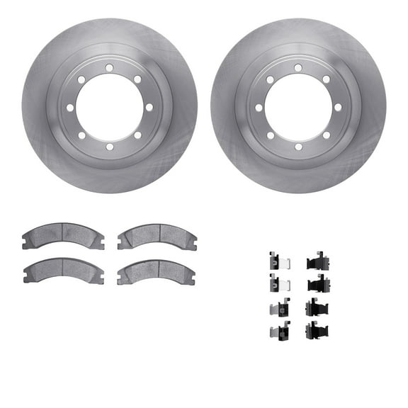 Dynamic Friction Company Rear Brake Rotors with Heavy Duty Brake Pads includes Hardware 6212-99666