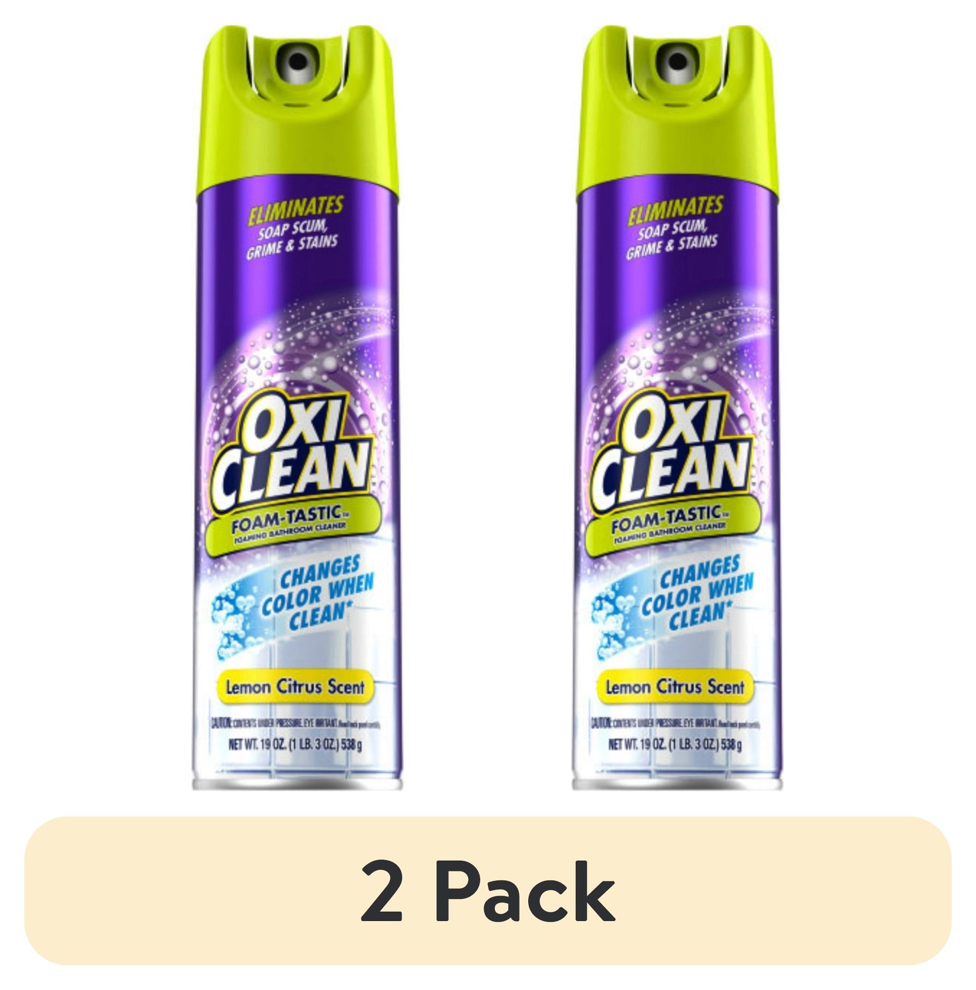 (2 pack) OxiClean Foam-Tastic™ Foaming Bathroom Cleaner (Formerly "KABOOM"), Citrus Scent, 19 oz Spray Can, Eliminates Soap Scum, Grime and Stains - Pack of 1