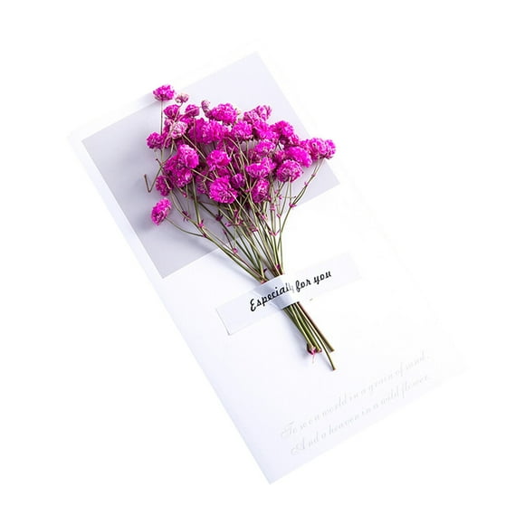 CIMAXIC Wedding 6pcs Creative Handmade Greeting Small Fresh Dried Flower Invitation Birthday Party Decorative for Wedding Party Banquet(Red),6.3"X3.54"X0.2"