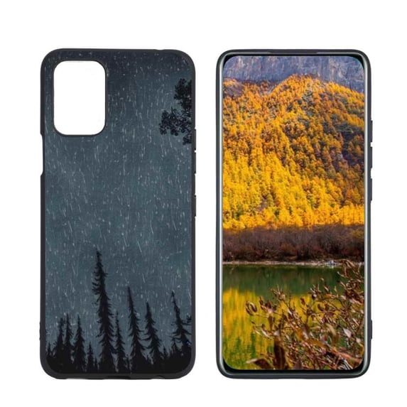 Starry-Night-Forest-Sky-301 Phone Case, Degined for LG K53 Case Men Women, Flexible Silicone Shockproof Case for LG K53