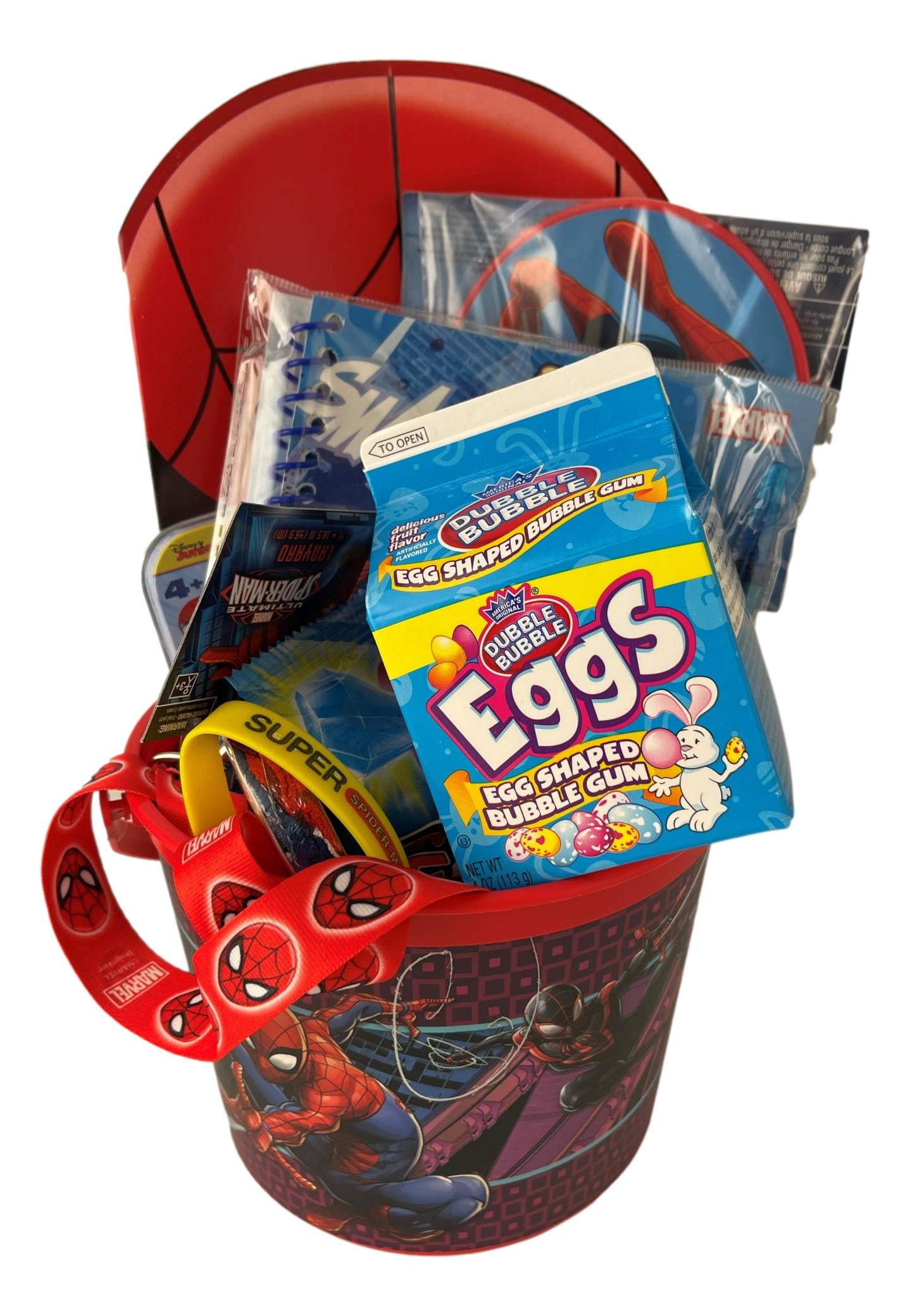 Spider man Easter Basket For Boys Premade Prefilled Toys, Games