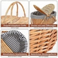 thumbnail image 3 of Wicker Picnic Basket with Lid,Wicker Basket with Handle and Liner, Handmade Shopping Basket,Braided, 3 of 5