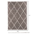 thumbnail image 2 of Somerset Home Diamond Shag Area Rug for Living Room - Plush Gray & Ivory(5’3”x7’7”), 2 of 6