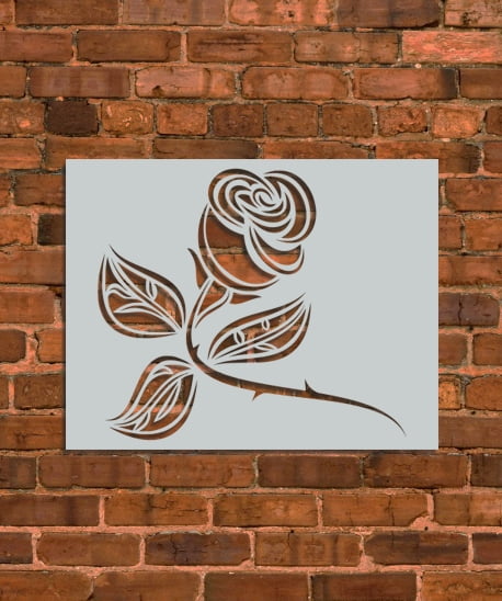 Single Rose Stencil - Walmart.com