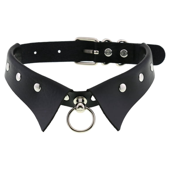 1PC Black Leather Choker Necklace for Women, Punk Goth Collar Chokers Necklace Adjustable Gothic Pendant Choker Gifts