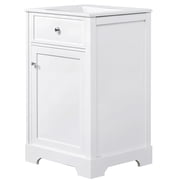 Soges 20 Bathroom Vanity with Ceramic Sink, Solid Wood Bathroom Makeup Cabinet with Soft Close Door, Adjustable Shelf and Drawer, Free Standing Single Basin Vanity Set for Small Bathroom, White