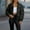 Black, variant on Stichou Women's Cropped Puffer Jacket Long Sleeve Puffy Coat Stand Collar Zip UP Quilted Padded Drawstring Outwear with Pockets Red M