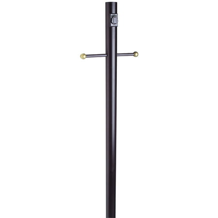 Design House 501932 Lamp Post with Cross Arm and Electrical Outlet, Black