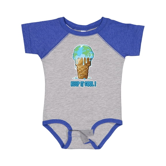 Inktastic Keep It Cool Melting Earth Ice Cream Cone Boys or Girls Baby Bodysuit