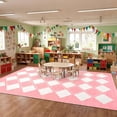 thumbnail image 2 of Checkered Rug For Bedroom, Washable Area Rug Non-Slip, Indoor Modern Carpe For Living Room Home Aesthetic Decor(Pink And White)-4x5ft, 2 of 6