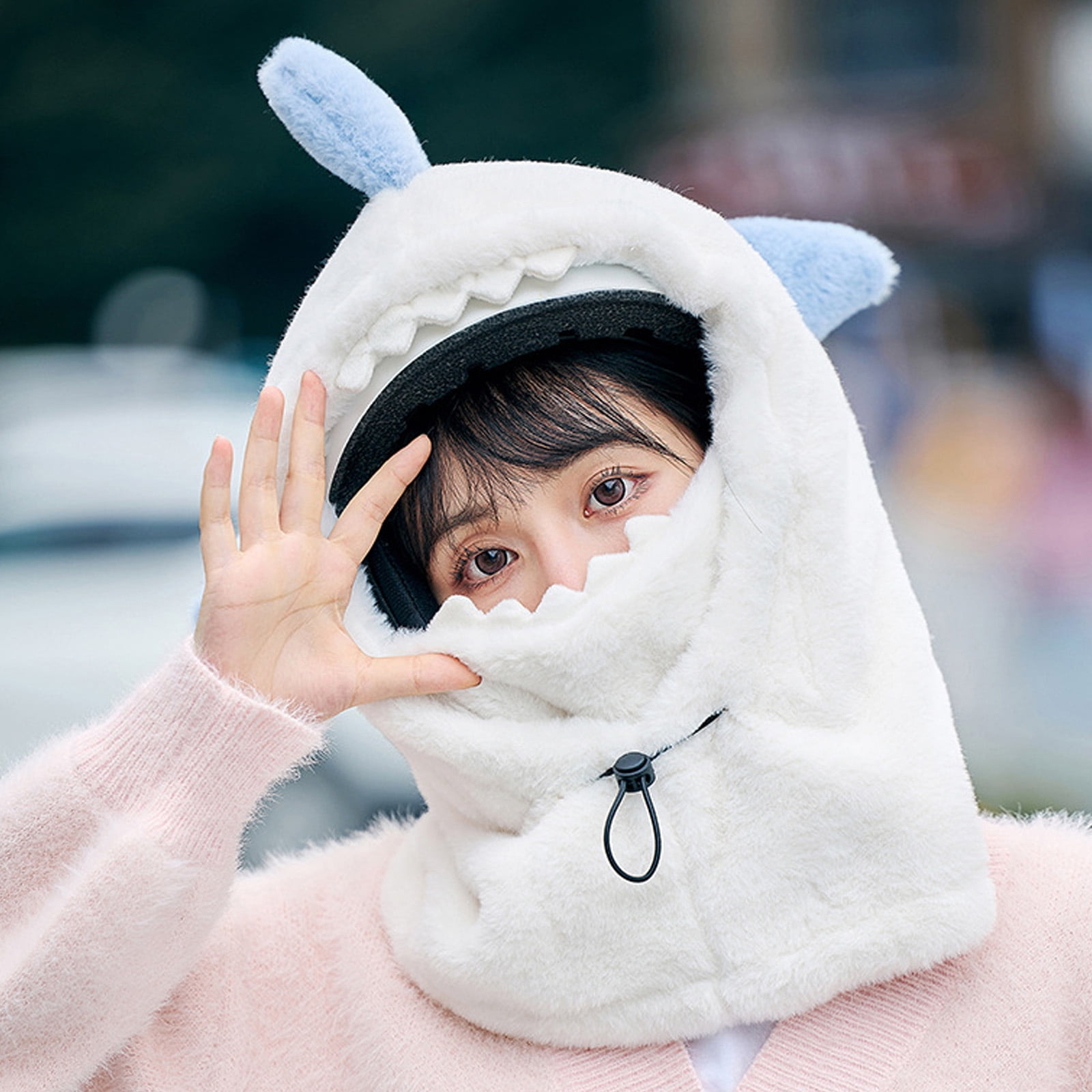 Fish Ski Mask Helmets Covers Hat Winter Warmth Pullover Hat for Winter Outdoor Activity Women and Teens