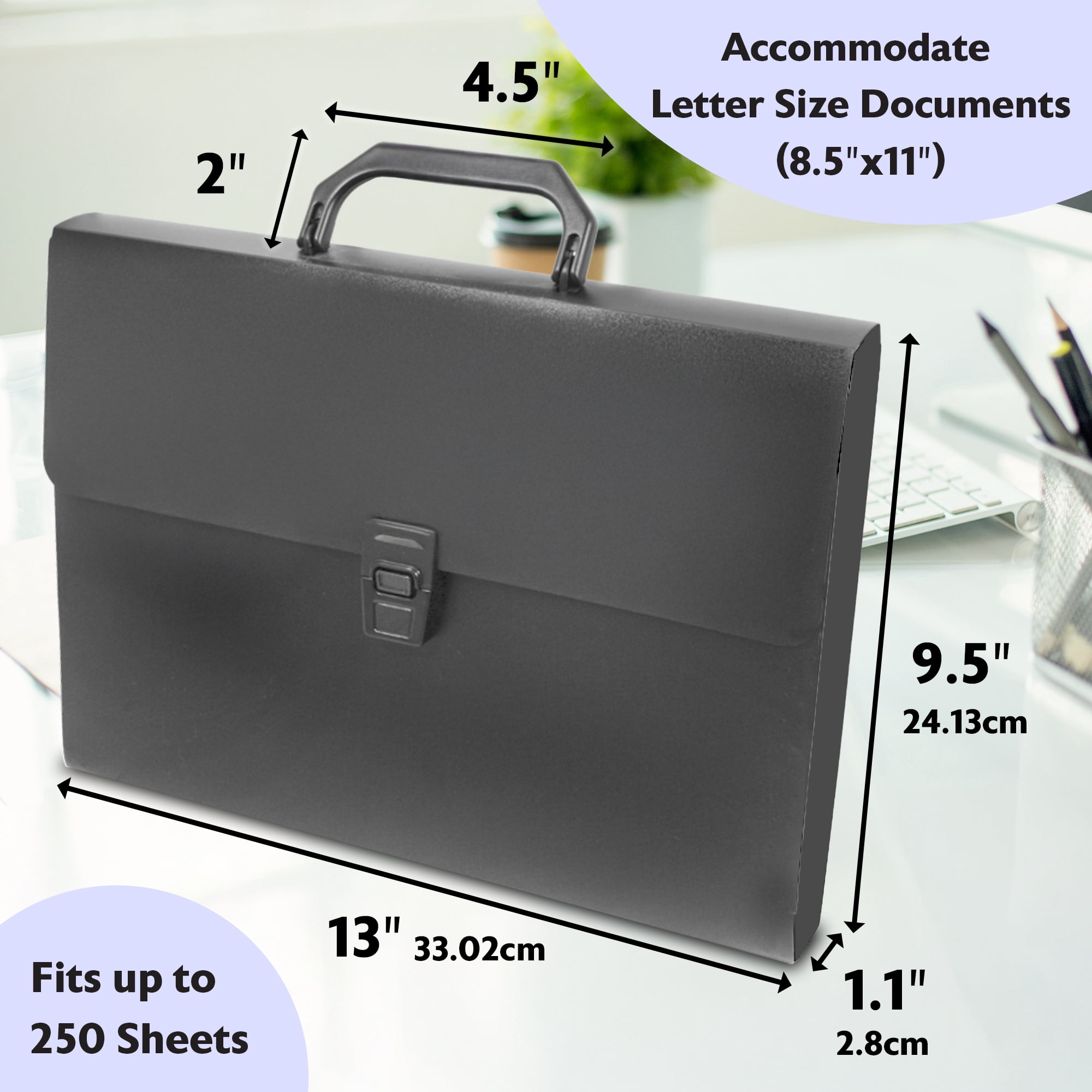 BAZIC Plastic File Folder Case w/Handle, Letter Size File Holder, 24-Pack