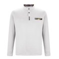 thumbnail image 4 of GuangCheng George Men Long Sleeve Henley Shirt Contrast Inner Placket Chest Pocket Slim Fit Dress Tops,White,XL, 4 of 6