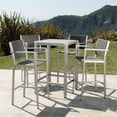 thumbnail image 3 of Noble House Cape Coral Outdoor 5 Piece Glass Top Bar Set in Gray, 3 of 24