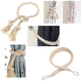 thumbnail image 5 of Curtain Ties 4 Pack Curtain Tiebacks Holdback Braided Curtain Tiebacks Rope Curtain Tiebacks Drawstring Cotton Tiebacks Curtain Ties for Decorative Curtains Beige, 5 of 5