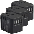 thumbnail image 2 of Adaptador de Viaje Universal TravelXpertBlack 3Pzas 100-240V 50-60Hz 5V 5.6A EU/UK/USA/ AUS Negro., 2 of 2