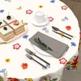 thumbnail image 4 of Spring Summer Tablecloth Round 60 Inch Watercolor Floral Table Cloth Circle Flower Seasonal Table Cover Tabletop for Home Decor Dining Room Kitchen Party Picnic, 4 of 7
