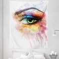 thumbnail image 1 of Eye Tapestry, Young Woman's Eye with Colorful Paint Splashes Grunge Hand Drawn Print, Fabric Wall Hanging Decor for Bedroom Living Room Dorm, 5 Sizes, Multicolor, by Ambesonne, 1 of 1