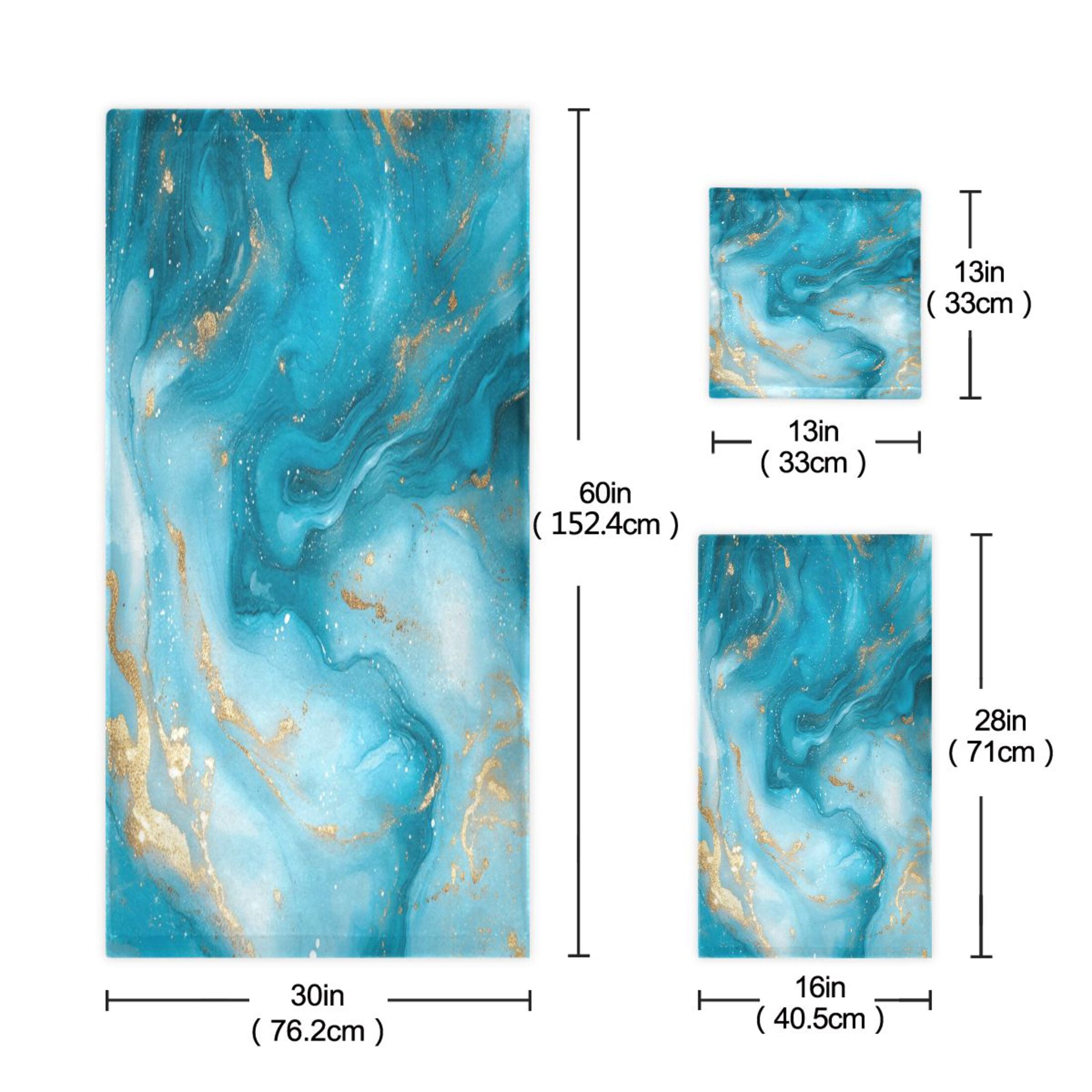 Three-Piece Towel Set Face Towel Towel Set Hand Towel Bath Towel Cotton Bath Towels Bath Towel Sets Hand Bath Towels Pretty Marble Pattern
