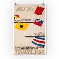 thumbnail image 1 of Andrea Doria - Cristoforo Columno Vintage Poster (artist: Ciuti) Italy c. 1954 (16x24 Giclee Gallery Print, Wall Decor Travel Poster), 1 of 1
