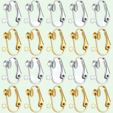 32-Pack Clip-on Ear Cuff Earrings, Easy-to-wear Open Loop Design for DIY Earrings and Single Studs, in Gold and Silver