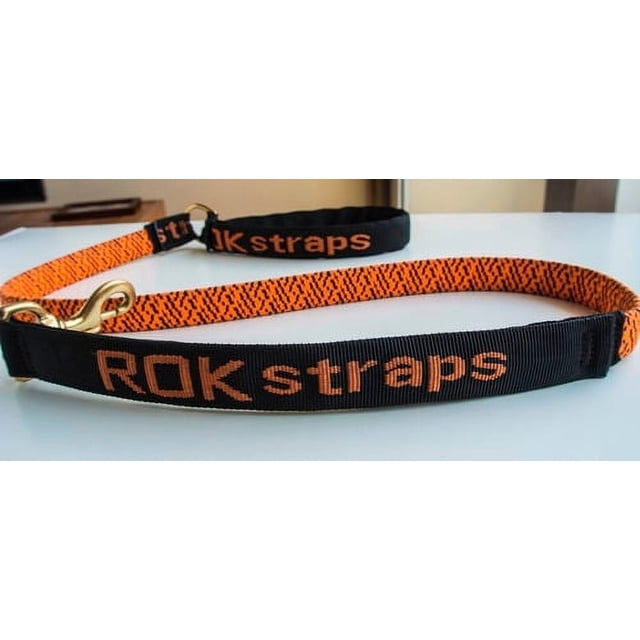 Correa Elastica Perro Rok Straps Delgada Naranja
