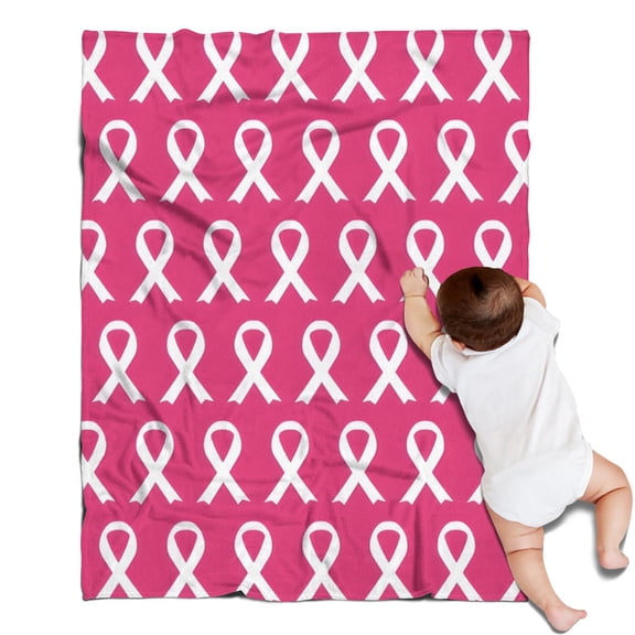 Pink Breast Cancer Blanket,Comfortable Soft Flannel Throw Blanket,All Season,Warm Lightweight Blankets for Sofa Bed Couch Living Room Chair,30"x40"