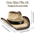 thumbnail image 2 of Cowboy Hat,Cowgirl Hat,Cowboy Hats for Women/Mens/Straw Wide with Shapeable Brim Cowboy Hat for Womens/White/Black., 2 of 6