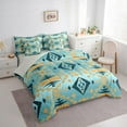 thumbnail image 4 of Homewish Adult Turquoise Aztec Twin Bedding Sets 7-Piece, Chic Triangle Abstract Bedding Comforter Set, Western Hippie Bohemian Reversible Sheet Sets, Luxury Bedroom Decor, 4 of 8